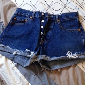 Vintage 501 Levi's high waisted jean shorts